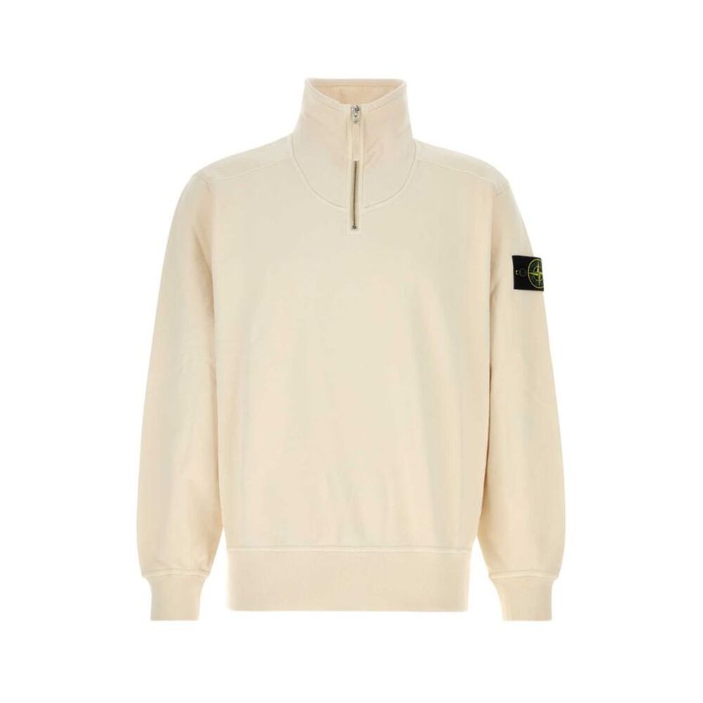 Stone Island Men Ivory Cotton Sweatshirt